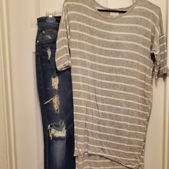 Striped Jersey Knit tee M fit - Picture 3 of 4